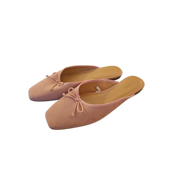 J. Crew Sueded ballerina mules pink sz 9 flats SH430 - Picture 2 of 6